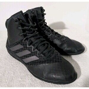 Adidas Mat Wizard 4 Men's Wrestling Shoes Sz 11.5 Black Lace Up High Top AC6971